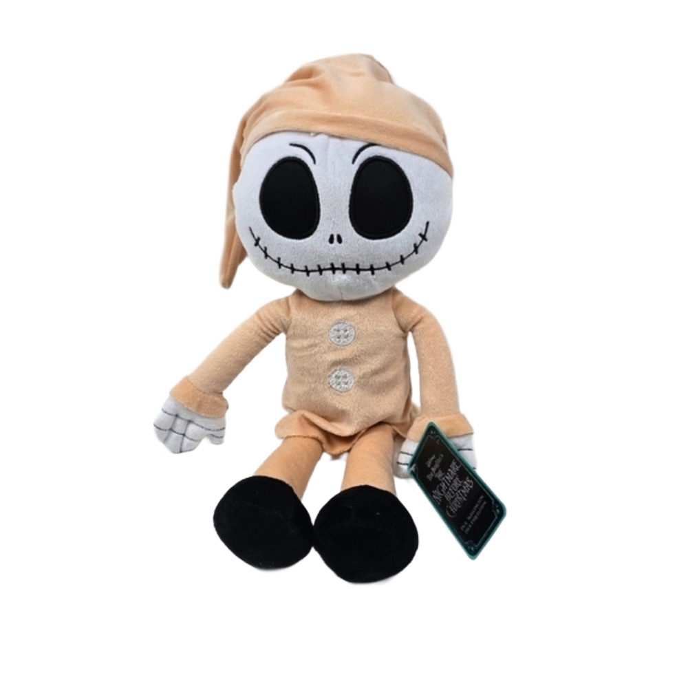 Tim burtons nightmare before Christmas jack skellington in pajamas plush  Nwt